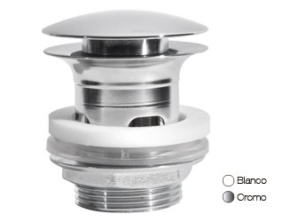 Porcelanosa Bath Click - Clack Valve With Overflow: Accesorios de Superficie Sólida  